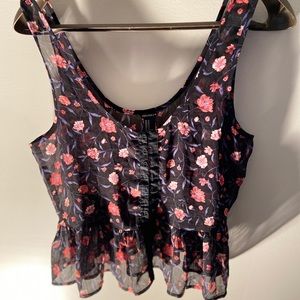 Sheer Floral Crop Top